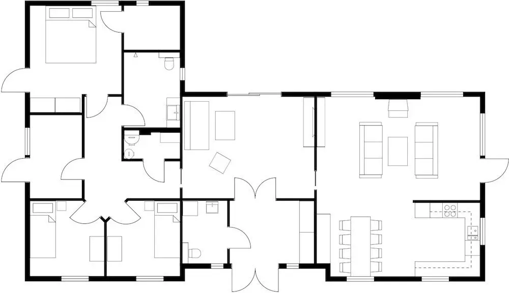 Grundriss eines Einfamilienhauses